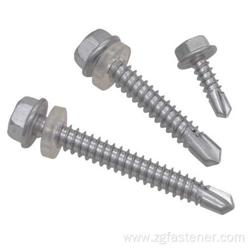 DIN7504K stainless steel 304 external hexagon flange face self -tapping screw